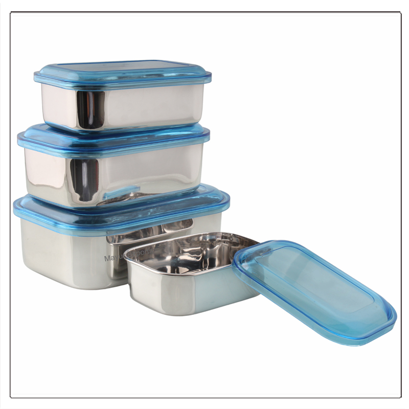 Rectangular Bowls with Blue Acrylic Lid