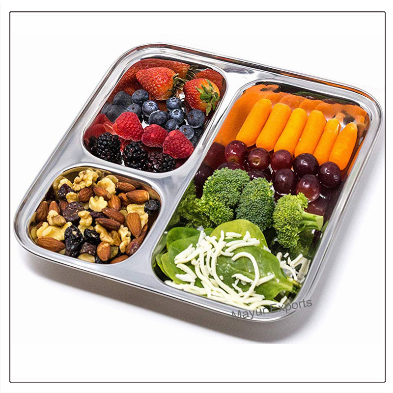 Square Lunch Plate with 3 compartments