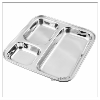 Square Lunch Plate with 3 compartments