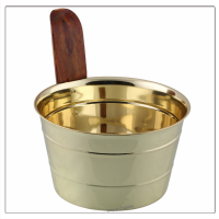 Stainless Steel Sauna Bucket with Gold Finish