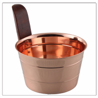 Stainless Steel Sauna Bucket with Copper Finish
