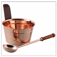 Stainless Steel Sauna Bucket with Copper Finish