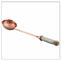 Copper Sauna Ladle with Metallic Wood Handle