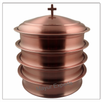 4 Communion Trays with Lid - Copper Finish