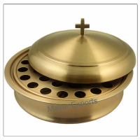 2 Communion Trays with Lid & 1 Stacking Bread Plate with Lid - Matte(satin) Finish