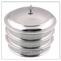 2 Communion Trays with Lid & 2 Stacking Bread Plates with Lid & 80 Cups - Mirror Finish