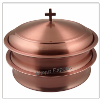 2 Communion Trays with Lid - Copper Finish