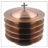 5 Stacking Bread Plates with Cover - Copper Finish