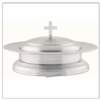 2 Communion Trays with a Lid and a Base & Stacking Bread Plate with a Lid and a Base + 80 Cups Stainless Steel Matte Finish