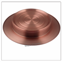 2 Communion Trays with Lid & 2 Stacking Bread Plates with Lid & 80 Cups - Copper Finish