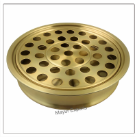 Communion Tray with Lid & Stacking Bread Plate with Lid & 40 Cups - Brass Matte Finish