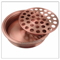 Communion Tray with Lid & Stacking Bread Plate with Lid - Copper Finish
