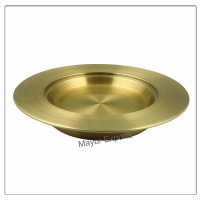 4 Communion Trays with Lid & 4 Stacking Bread Plates with Lid & 160 Cups - Brass Matte Finish