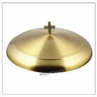  3 Communion Trays with Lid & 3 Stacking Bread Plates with Lid & 120 Cups - Brass Matte Finish