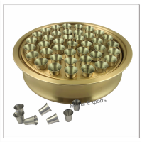  3 Communion Trays with Lid & 3 Stacking Bread Plates with Lid & 120 Cups - Brass Matte Finish