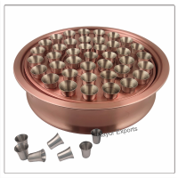 4 Holy Communion Tray with 160 Cups  - Copper Finish