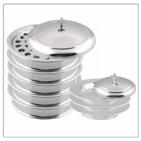 2 Stacking Bread Plates with Cover - Matte(Stain) Finish