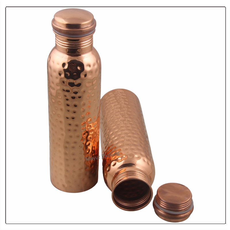 Pure Copper Water Bottle - Hammered