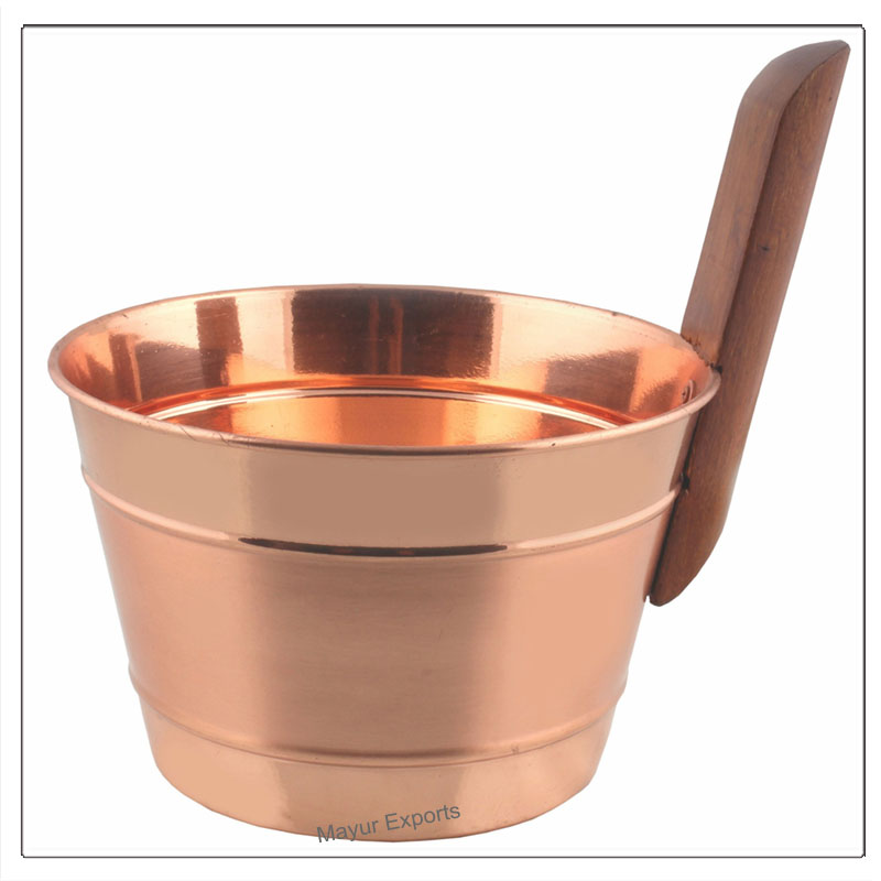 Copper Sauna Bucket - 2 Rims