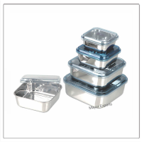 Square Bowls with Blue Acrylic Lid
