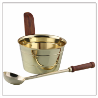 Stainless Steel Sauna Bucket with Gold Finish