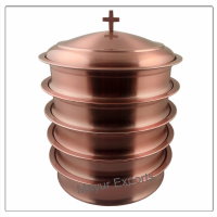 5 Communion Trays with Lid - Copper Finish