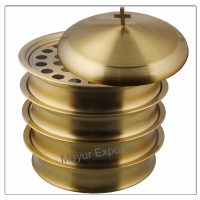 4 Communion Trays with Lid - Gold Finish