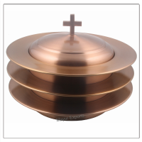3 Stacking Bread Plates with Cover - Copper Finish
