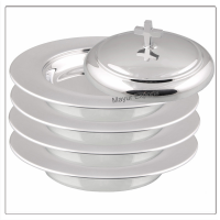 4 Stacking Bread Plates with Cover - Mirror Finish
