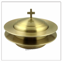 2 Stacking Bread Plate with Cover - Brass Matte Finish